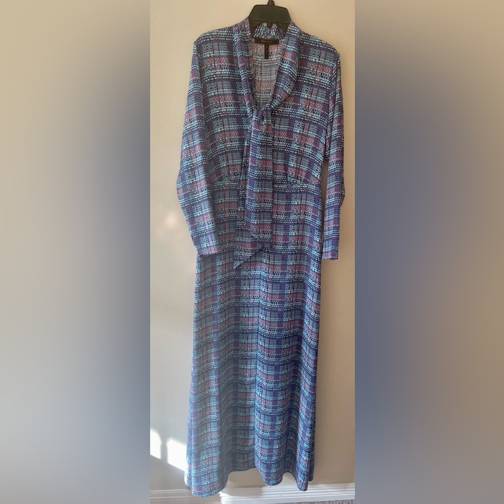 BCBGMaxAzria Multicolor Plaid Maxi Dress